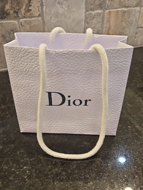 Dior Other - Dior Small Textured Gift Bag in Pale Pink with Black Logo